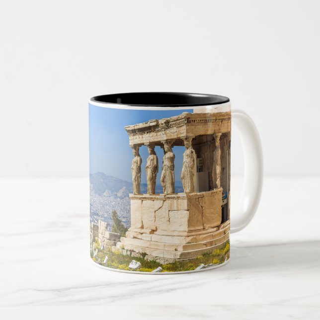 Acropolis Hill Athens Greece | Landmark Athens  Two-Tone Coffee Mug (Front Right)