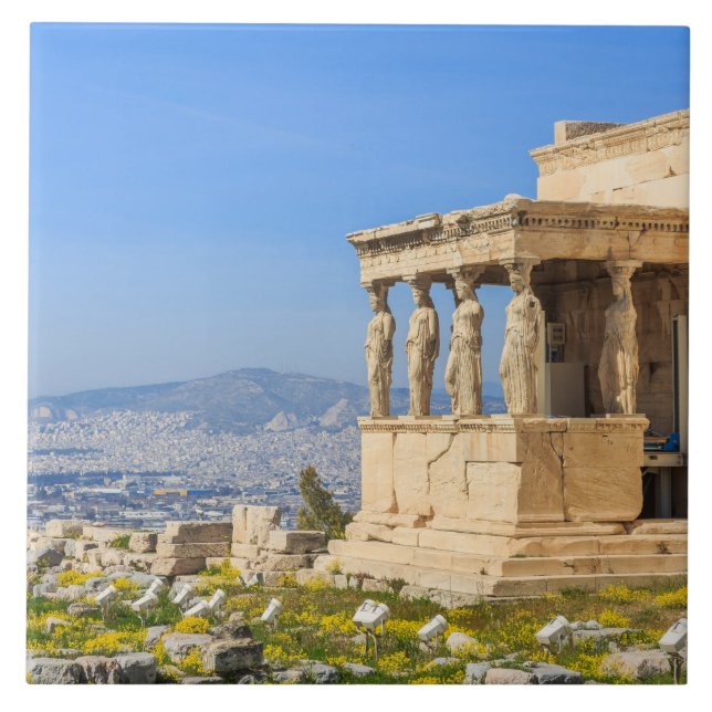 Acropolis hill, Athens, Greece Tile (Front)