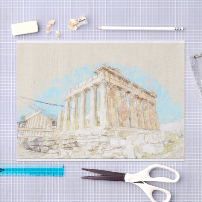 Acropolis Hill Athens Greece Tissue Paper – Scenic (Craft)