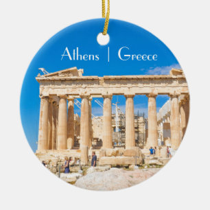Acropolis in Athens, Greece Ceramic Tree Decoration