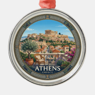 Acropolis of Athens Greece Metal Tree Decoration