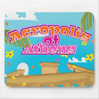 Acropolis of Athens Greece travel poster. Mouse Mat