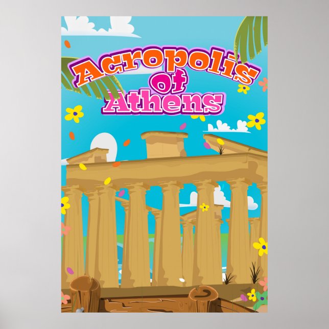 Acropolis of Athens Greece travel poster. Poster (Front)