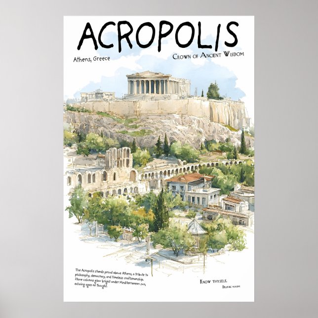 Acropolis Poster  Athens Greece Landmark  Ancient (Front)
