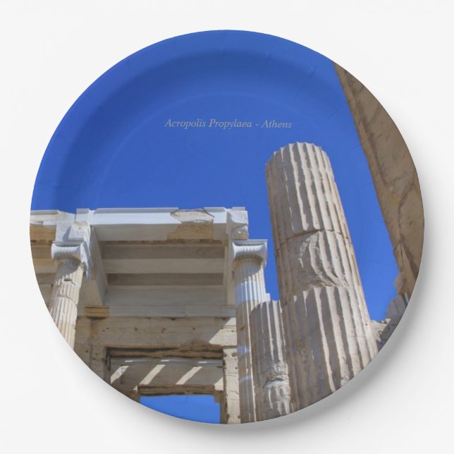 Acropolis Propylaea - Athens Paper Plate (Front)