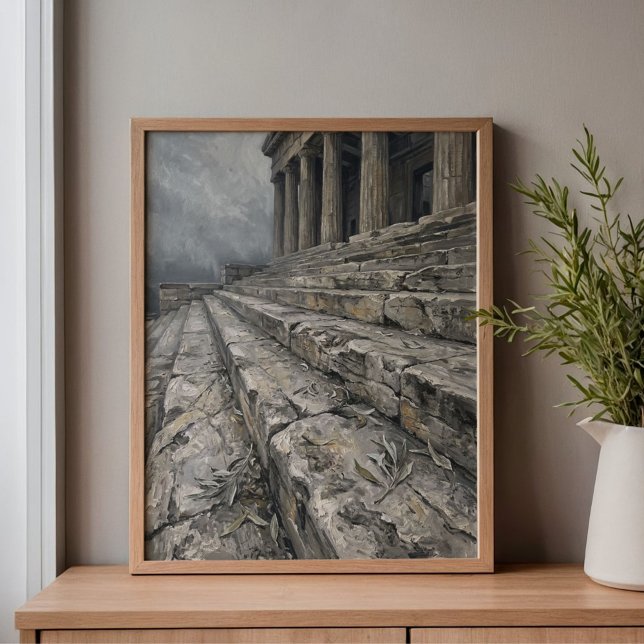 Acropolis Propylaea Olive Leaves Art Canvas Print (Creator Uploaded)