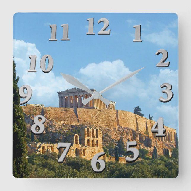 Acropolis Square Wall Clock (Front)