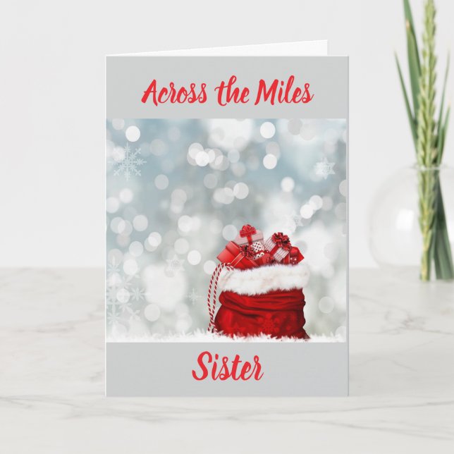 ACROSS MILES TO "MY SISTER" AT CHRISTMAS HOLIDAY CARD (Front)