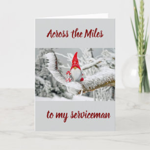 ACROSS MILES TO "SERVICEMAN" AT CHRISTMAS HOLIDAY CARD