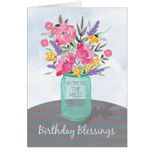 Across The Miles Birthday Blessings Jar Vase