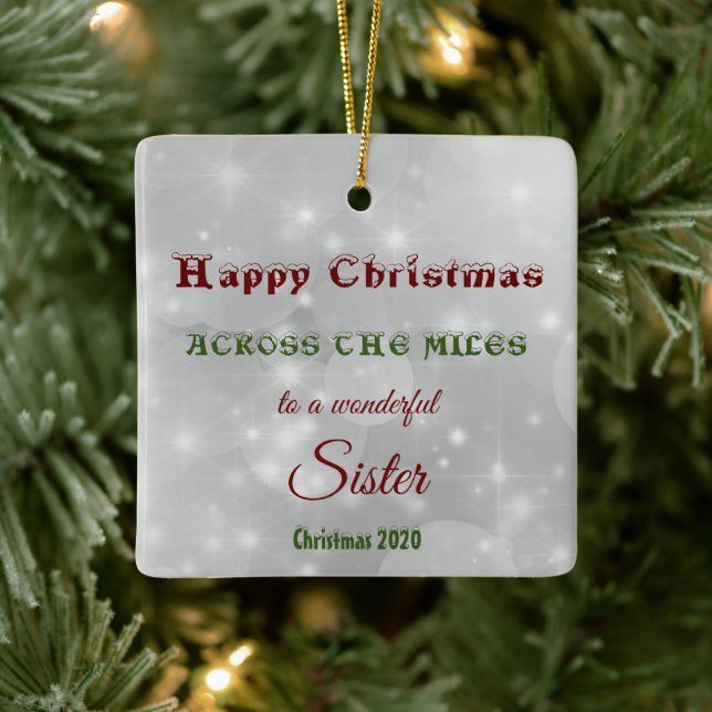 Across the Miles Christmas 2020 Sister Ceramic Ornament (Tree)