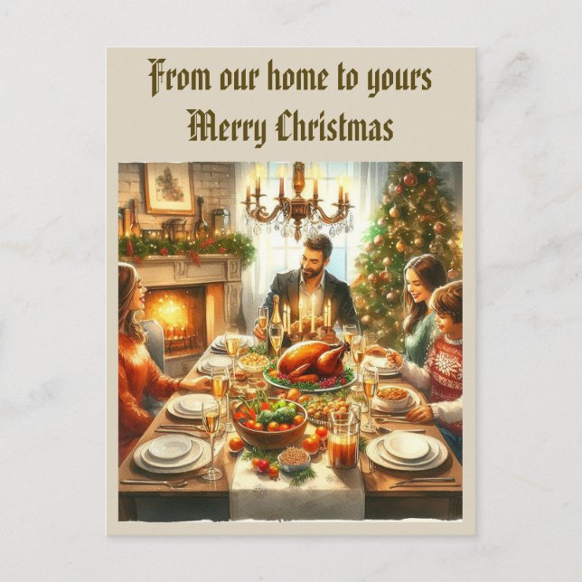 Across the Miles Christmas  Postcard (Front)