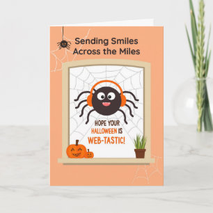 Across the Miles Halloween Cute Spider Headphone Card