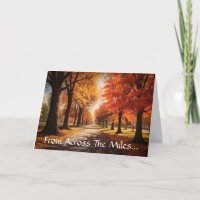 Across The Miles Thanksgiving Greeting Card