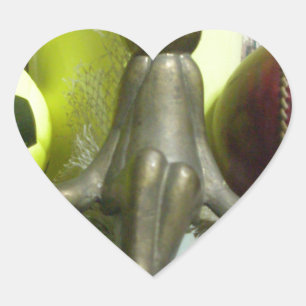 Across the Pitch & Crease: Football Cricket Blend Heart Sticker