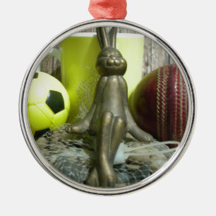 Across the Pitch & Crease: Football Cricket Blend Metal Tree Decoration