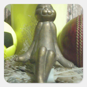 Across the Pitch & Crease: Football Cricket Blend Square Sticker