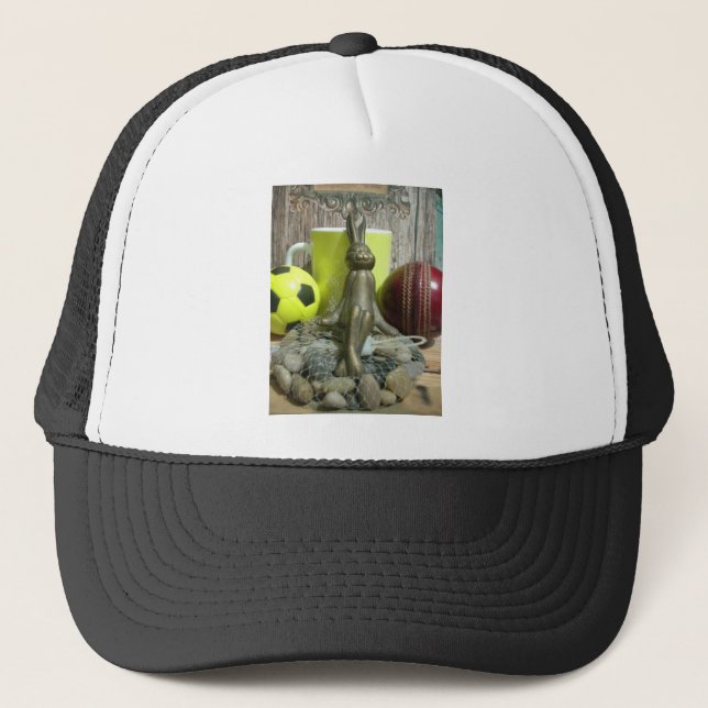 Across the Pitch & Crease: Football Cricket Blend Trucker Hat (Front)