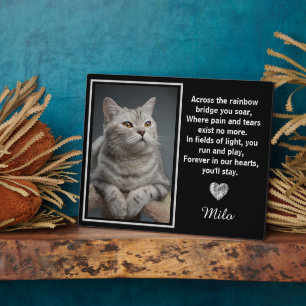 Across The Rainbow Bridge Silver Pet Dog Memorial Plaque