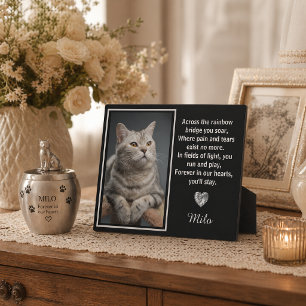 Across The Rainbow Bridge Silver Pet Dog Memorial Plaque