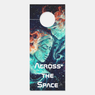 Across the Space a Nebula Couple Door Hanger
