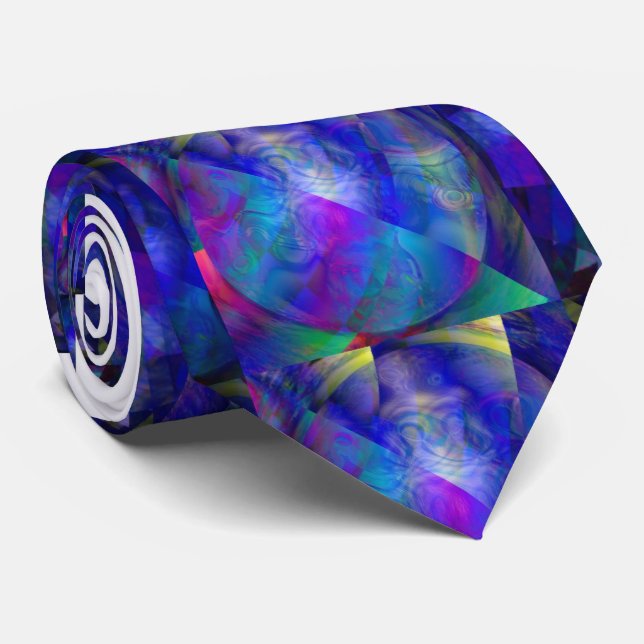 Across the Universe Modern Abstract Art Tie (Rolled)