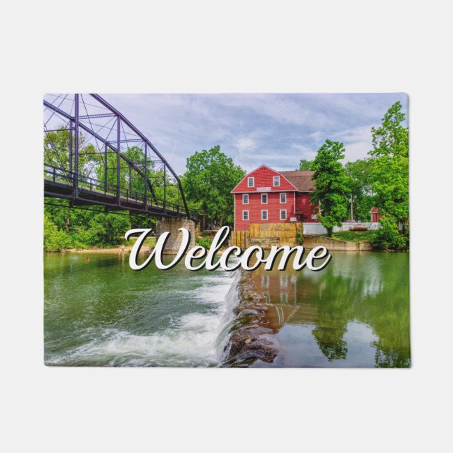 Across War Eagle Creek Waterfall Doormat (Front)
