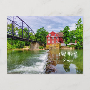 Across War Eagle Creek Waterfall Get Well Soon Postcard