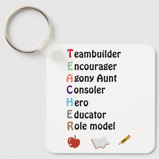 Acrostic teacher thank you  key ring (Front)