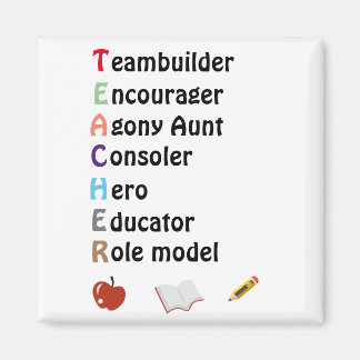 Acrostic teacher thank you  magnet