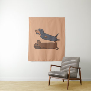 Acroyoga Dachshund Dachshund Lover Gift Tapestry