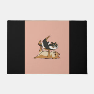 Acroyoga Shiba Inu   Cute Shiba Inu Yoga Lovers Doormat