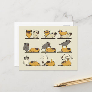 Acroyoga With The Pug French Bulldog Lover Announcement Postcard