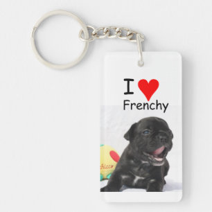 Acryl Key Supporting French Bulldogge  Ring