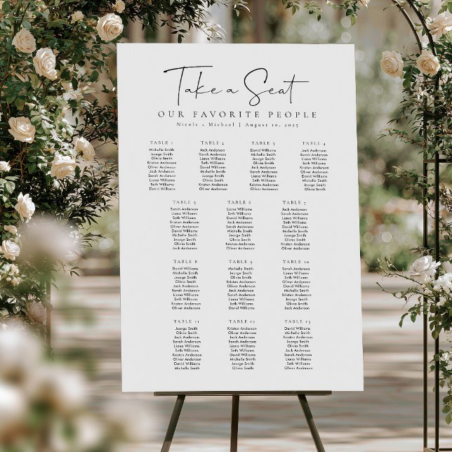 Acrylic 13 Tables Take a Seat Seating Chart (Acrylic 13 Tables Take a Seat Seating Chart)