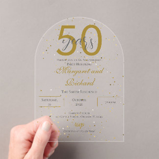 Acrylic 50th anniversary invitation