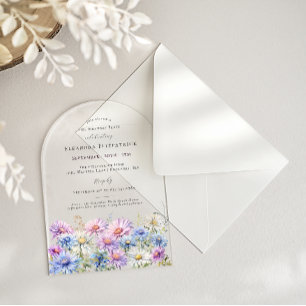 ACRYLIC ARCH 21 Birthday September Birth Flower Invitations
