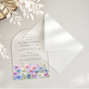 ACRYLIC ARCH 25 Birthday September Birth Flower  Acrylic Invitations