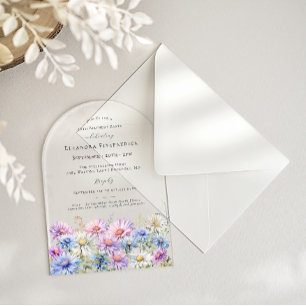 ACRYLIC ARCH 40 Birthday September Birth Flower  Acrylic Invitations