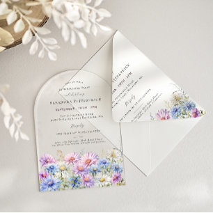 ACRYLIC ARCH 65 Birthday September Birth Flower  Acrylic Invitations