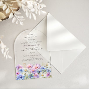 ACRYLIC ARCH 70 Birthday September Birth Flower  Invitations