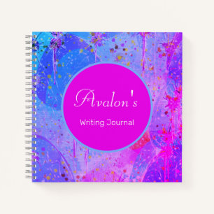 Acrylic Art Girly Pink Purple Blue Spiral Notebook