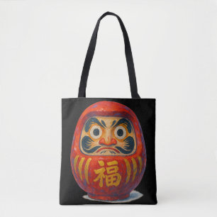 Acrylic Art of Japanese Daruma Doll Tote Bag