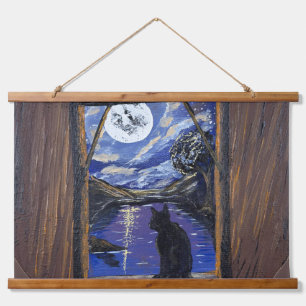 Acrylic Award- Moonlit Window—handmade artwork Hanging Tapestry