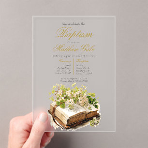 Acrylic baptism with Bible Invitations
