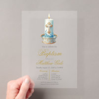 Acrylic Baptism with candle invitation