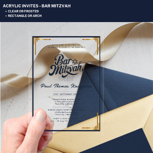 Acrylic BAR MITZVAH Quality Luxury Minimalist Acrylic Invitations