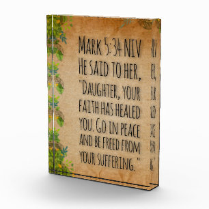 Acrylic Bible Verse Block - Mark 5:34