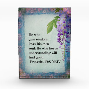 Acrylic Bible Verse Block - Proverbs 19:8