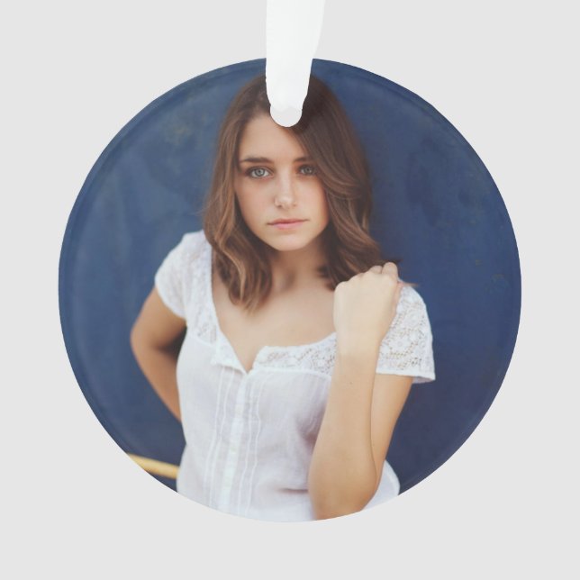 Acrylic Birthday Ornament with Photo & Message (Front)